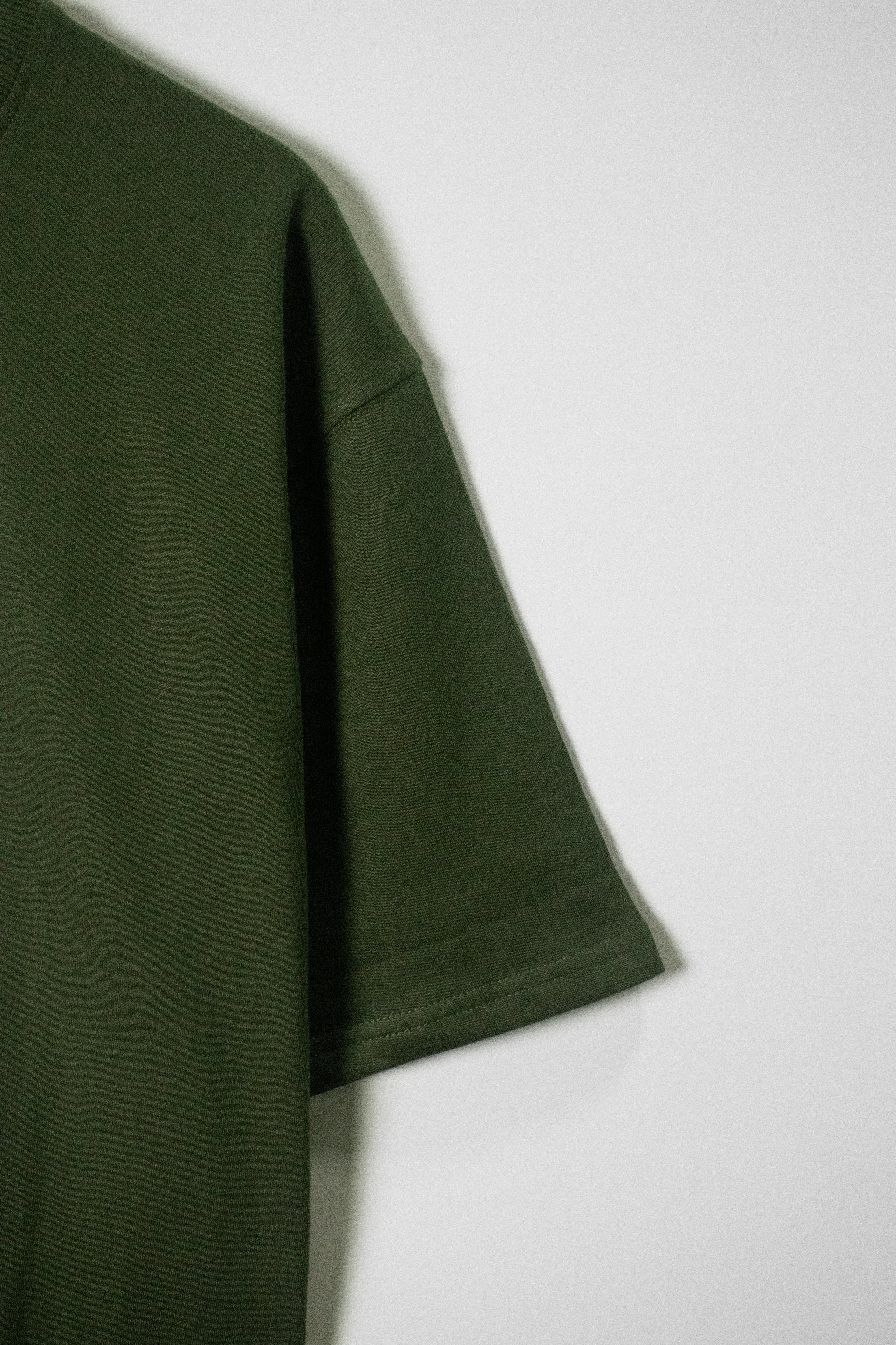 Plain Oversized T-Shirt | Olive Green | AnyaLook