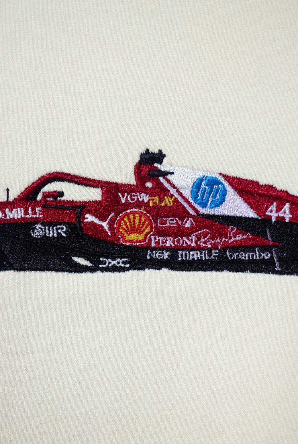 F1 Ferrari Car Embroidered Oversized T-Shirt - AnyaLook