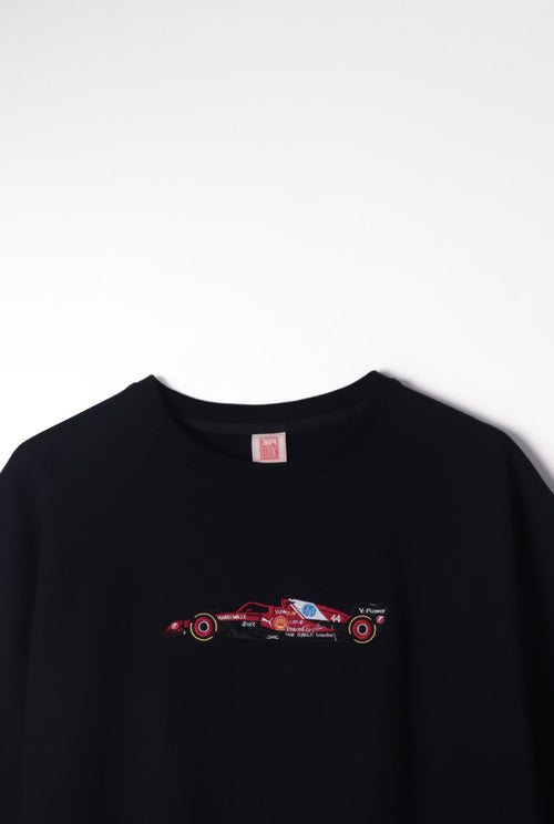 F1 Ferrari Car Embroidered Oversized T-Shirt - AnyaLook