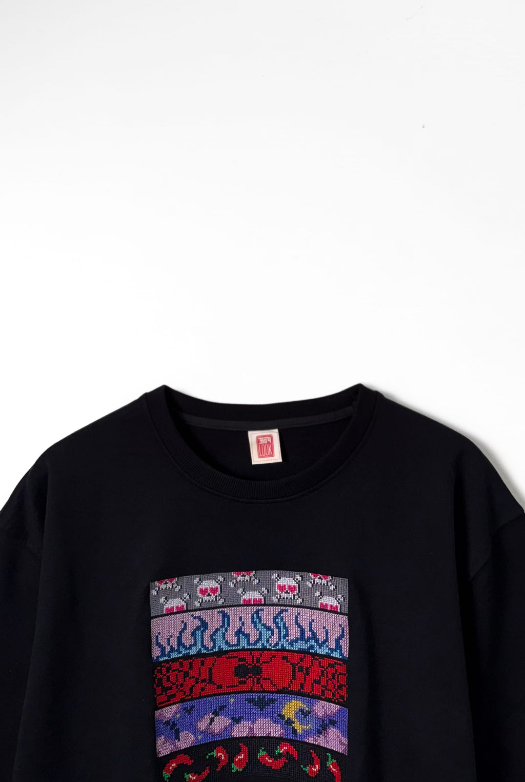 World Chaos Embroidered Oversized T-Shirt | Black | AnyaLook