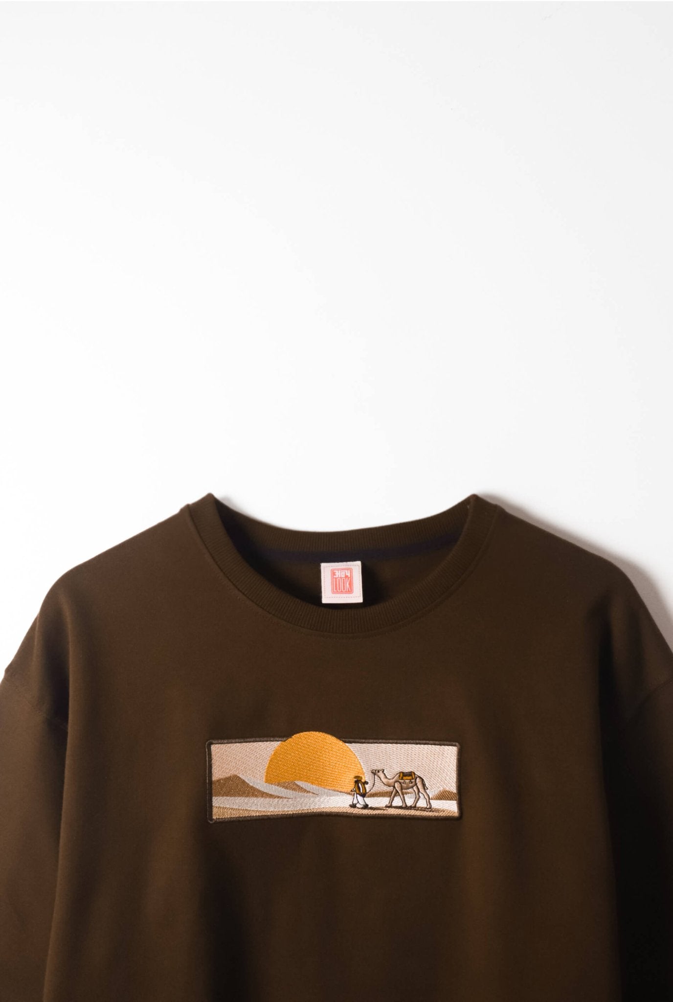 Desert Sun Embroidered Oversized T-Shirt — Brown | AnyaLook Oversized Tshirt