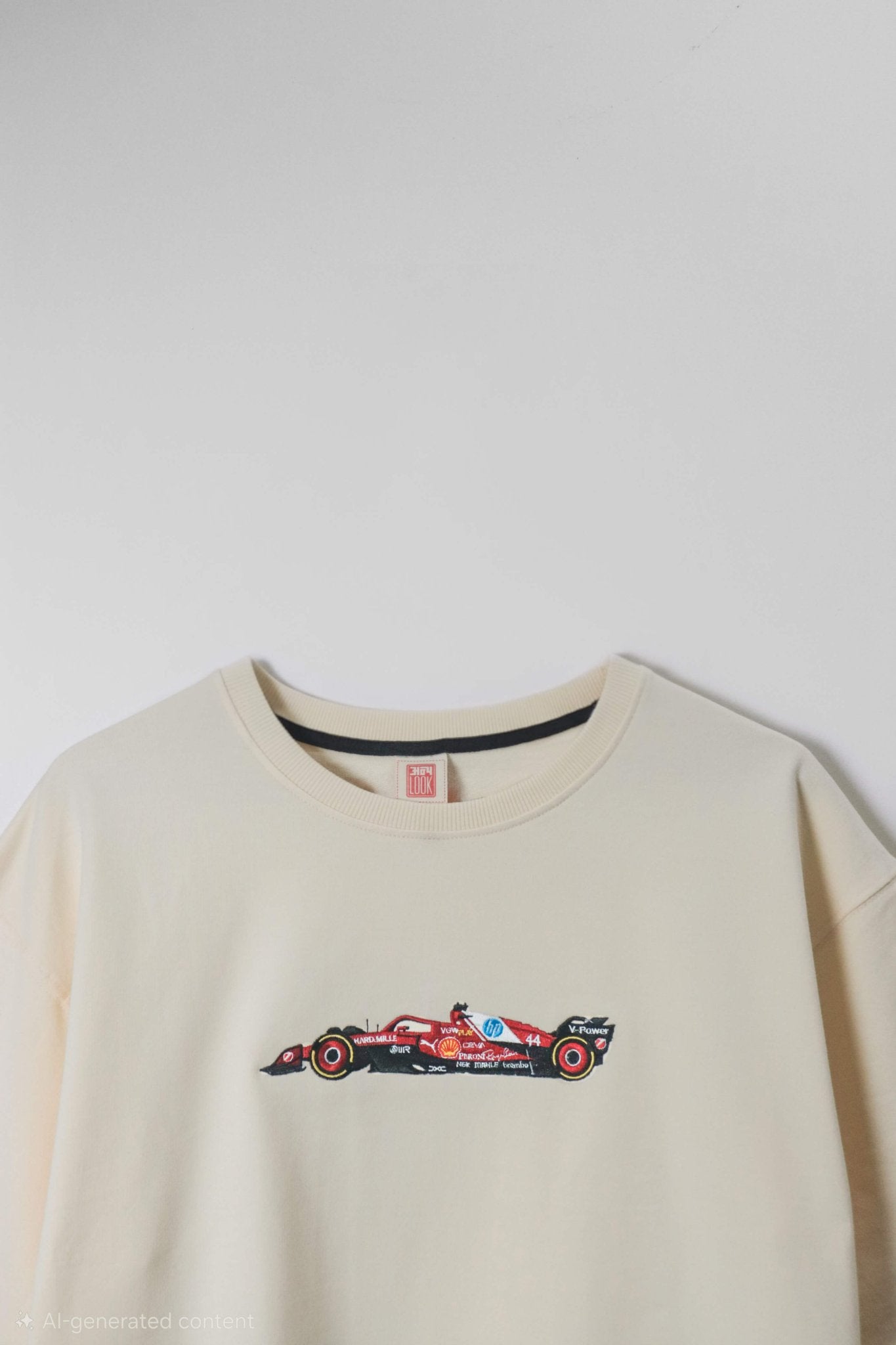 F1 Ferrari Car Embroidered Oversized T-Shirt - AnyaLook Oversized Tshirt