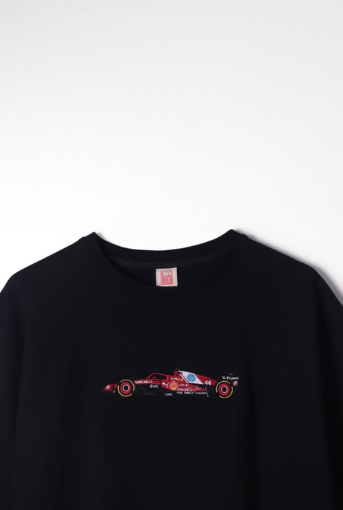 F1 Ferrari Car Embroidered Oversized T-Shirt - AnyaLook Oversized Tshirt