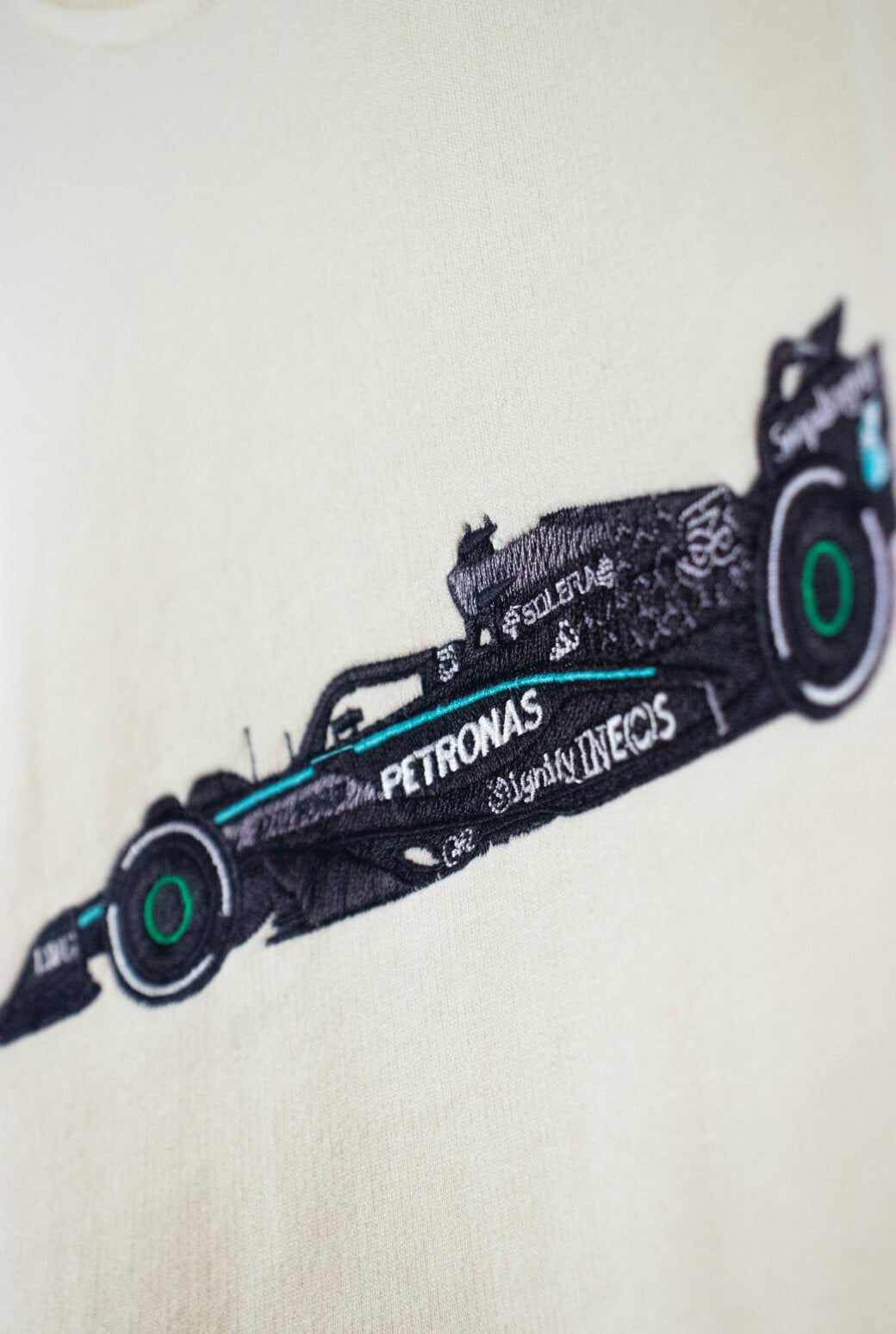F1 Mercedes Car Embroidered Oversized T-Shirt - AnyaLook Oversized Tshirt