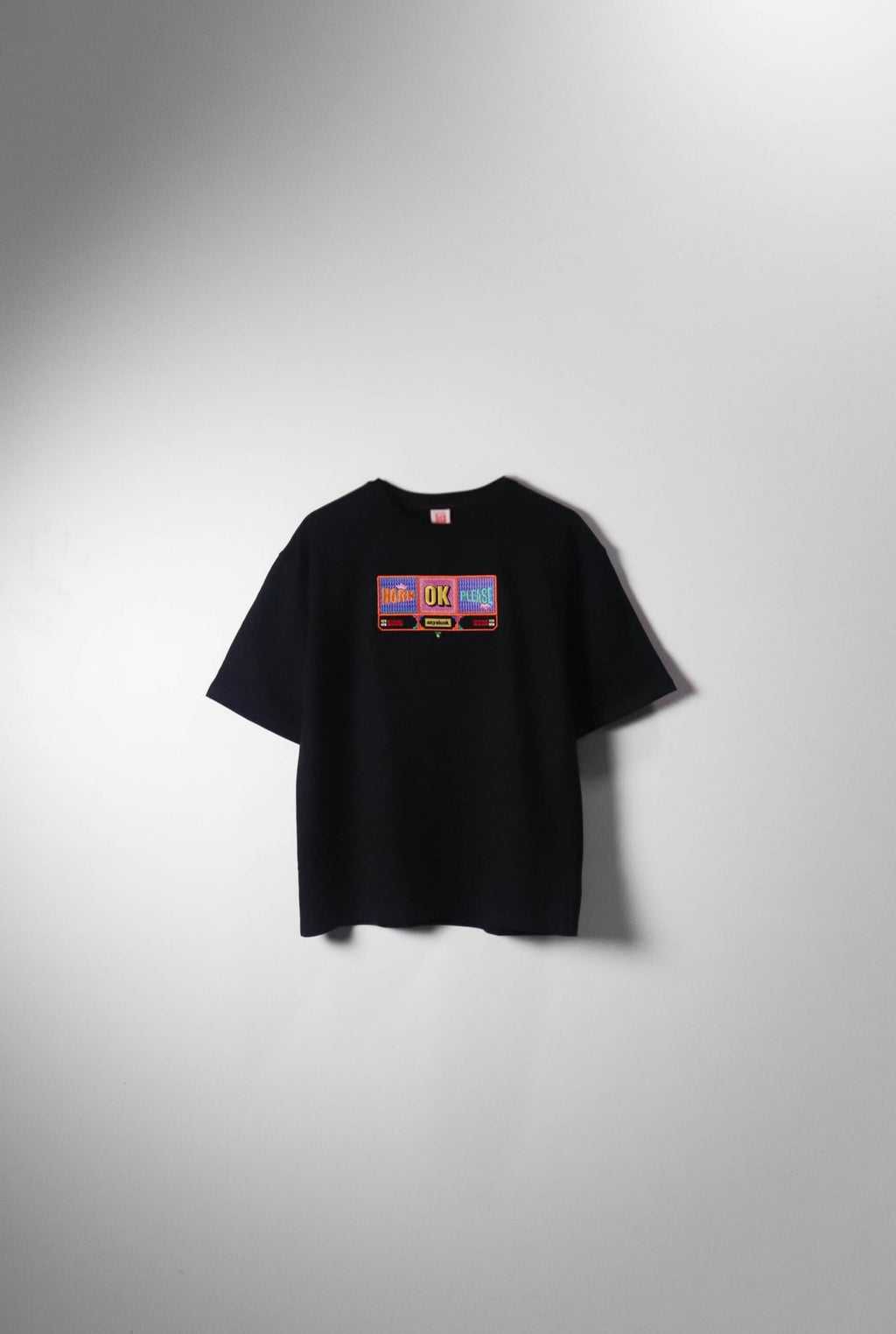 Horn OK Please Embroidered Oversized T-Shirt — Black | AnyaLook Oversized Tshirt