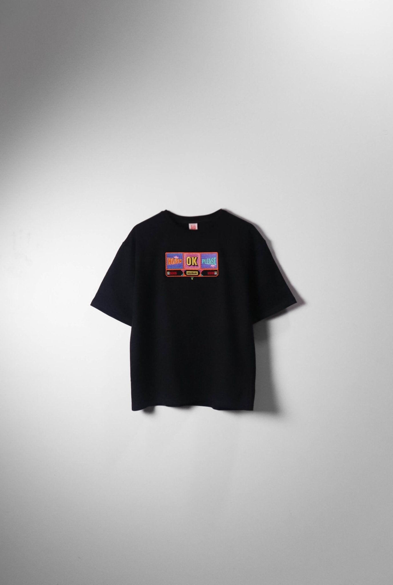 Horn OK Please Embroidered Oversized T-Shirt — Black | AnyaLook Oversized Tshirt