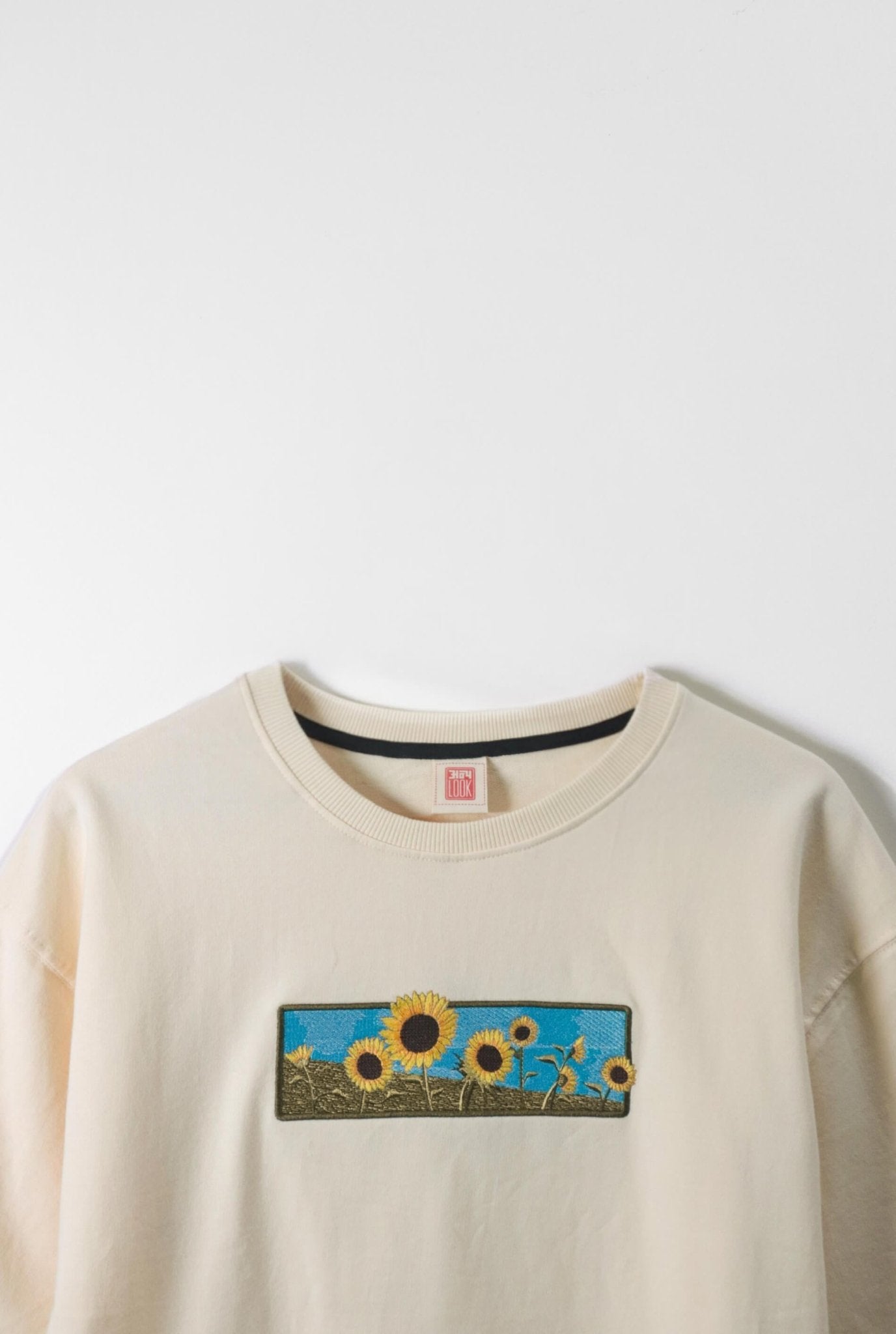 Sunflower Field Embroidered Oversized T-Shirt — Beige | AnyaLook Oversized Tshirt